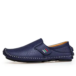 Large size Men High Quality Leather Loafers Casual Moccasins Slip On Men's Flats Fashion Male Driving Shoes