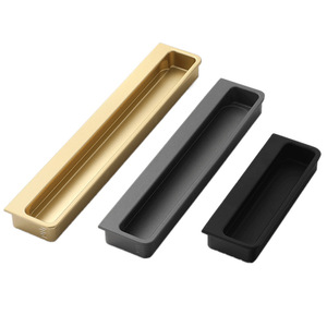 Manijas de puerta ocultas de aleación de aluminio, diseño minimalista empotrado para cajones y puertas correderas, fácil instalación - Product Image 5
