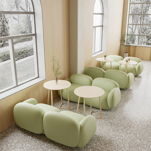 Yicheng Beauty Venta caliente Cafe bar Booth Área de ocio Recepción Silla de comedor doble Silla de sofá de espera para la venta - Product Image 1