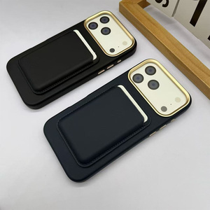 เคสโทรศัพท์หนังแฟชั่น GL010 แบบแม่เหล็ก พร้อมกระเป๋าสตางค์สีเข้าชุด สำหรับ iPhone 11 12 13 14 15 16 17 Pro Max - Product Image 2