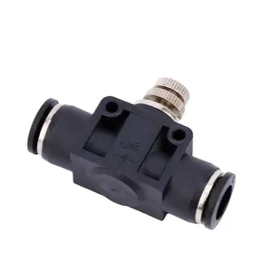 Peças pneumáticas conector da mangueira de ar, tubo de plástico preto do empurrador rápido tubo pvc um encaixe pneumático do toque