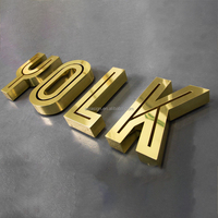 Lettres solides en acier inoxydable pour enseigne de magasin, lettres en acier inoxydable sans éclairage, logo d'hôtel en lettres d'acier inoxydable