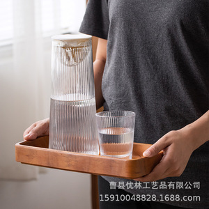 Wooden <b>Storage</b> <b>Tray</b> Rectangle 2 Compartment Desktop Organizer For Tea Coffee Cosmetic Fruit Serving - Product Image 2