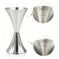 Jigger à cocktail double face en acier inoxydable 30ml 45ml 60ml, tasse doseuse, outil de mélange pour bar