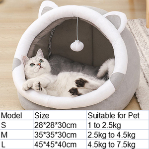 Cama cálida de invierno para gatos, casa para mascotas, acogedora tumbona para gatitos, cojín, casa para gatos, tienda de campaña, camas suaves para perros pequeños, cueva lavable para gatos, suministros para mascotas - Product Image 4