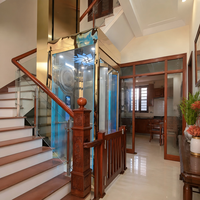 Wohnhaus-Aufzug ohne Schacht, hydraulischer 2-Etagen-Kleinaufzug, Glas-Aufzug für den Außenbereich des Hauses