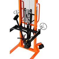 Chariot de manutention de fûts CDL-II prêt à l'emploi, capacité de levage maximale 350 kg, hauteur de levage maximale 1600 mm, diamètre maximal 600 mm, rayon de braquage du chariot élévateur 700 mm, fût
