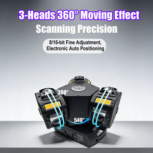 Avastron 150W Projecteur de Scène Mobile à 3 Têtes 12*10W LED RGBW 4-en-1 avec Effets Beam, Laser, Strobe, Wash, Gobo, DMX512 et Contrôle Sonore - Product Image 3