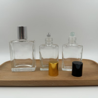 Flacon roll-on carré en verre transparent, dépoli ou ambré, vide, personnalisable, de 10 ml à 100 ml, pour huiles essentielles et déodorants, avec impression sérigraphiée