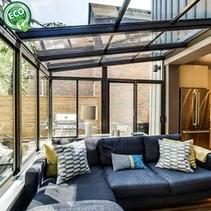 Vente d'usine du Guangdong, cadre en alliage d'aluminium imperméable, verre trempé plat triangulaire incliné pour jardin d'hiver, véranda - Product Image 5