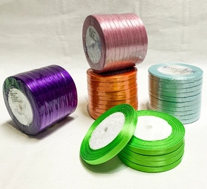 Pita Satin Poliester untuk Penjilidan Buku, Pita Hadiah, Pesta, Pernikahan, Dekorasi Festival, Perlengkapan Kerajinan, 25 Yard/<span class=keywords><strong>Roll</strong></span> Metalik - Product Image 2