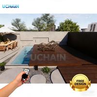 Couverture de piscine automatique électrique en acier inoxydable, télécommande, étanche, couverture de sécurité pour piscine extérieure, maison, hôtel, complexe hôtelier