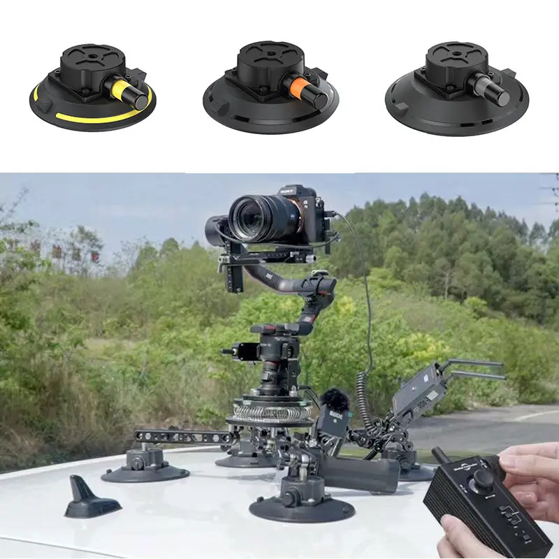 Anti-UV Karet Hisap Atap Mobil, Cup Penyedot Karet Pemasangan Vakum Tripod 6 Inci 150Mm