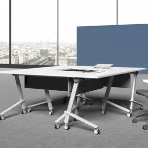 Konferenz tisch Big Board room Moderne Person Phantasie Büro Industrie design Ovale Form 10 XINDA Top Günstige Klee Metall Stab Bein