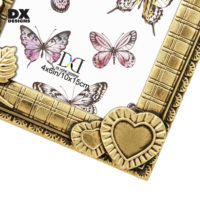 Cadre photo en résine DX Designs 4x6, or vintage avec détail nœud et cœur, cadre romantique pour chambre de fille et décoration de coiffeuse
