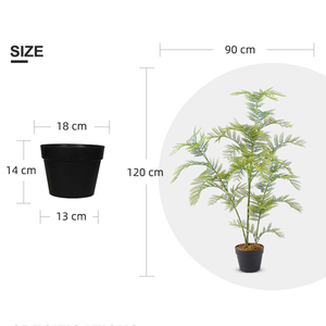Pianta artificiale Jacaranda 120cm pianta artificiale finta pianta in vaso per arredamento del pavimento dell'ufficio - Product Image 5
