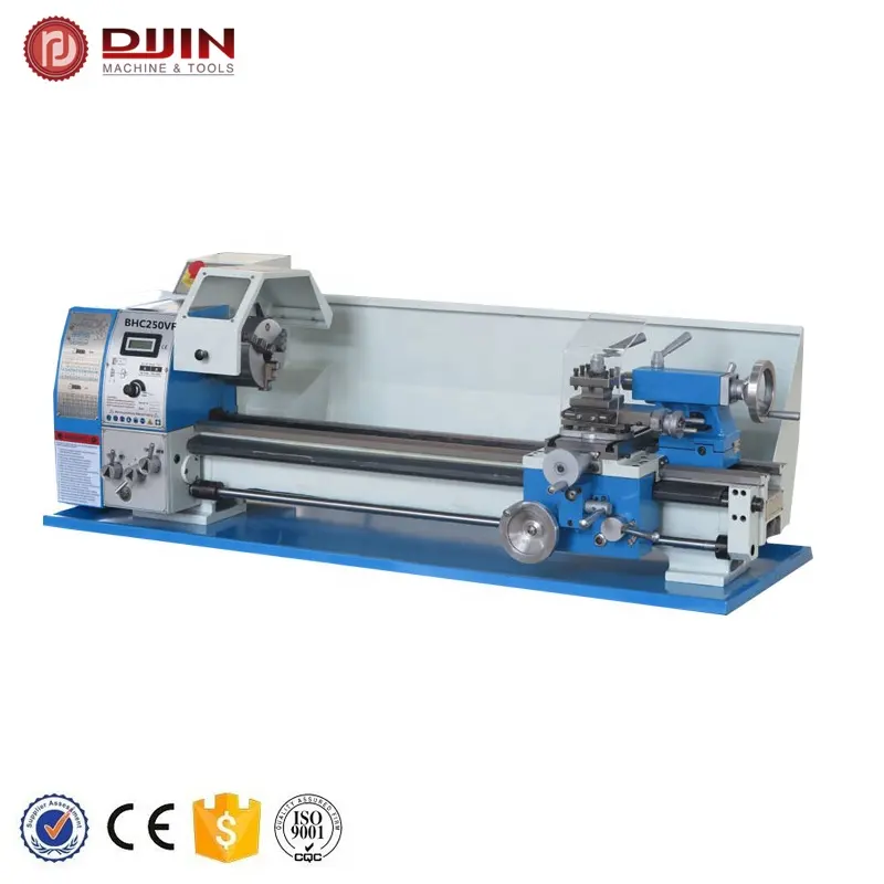 2023 nhỏ băng ghế dự bị Lathe jy250vf với động cơ không chổi than 0.75kw mini Kim Loại Lathe tự động thức ăn từ dijin nhà máy