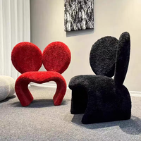 Fauteuil de salon et de chambre moderne et créatif, design Mickey Animal, avec siège rouge