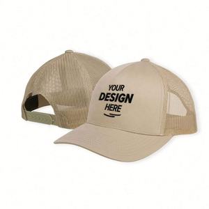 Sombrero de camionero de lona vaquera personalizado, gorra de algodón abullonado 100%, malla con logotipo bordado para actividades informales al aire libre, ciclismo, uso en la playa - Product Image 1