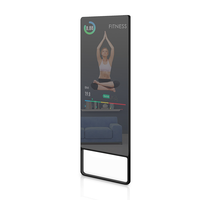 Espejo Mágico de Ejercicio de 32 y 43 Pulgadas, Gimnasio Interactivo de Salud, Espejo de Ejercicio de Cuerpo Completo, Soporte de Piso para Gimnasio, Espejo de Ejercicio Montado en la Pared