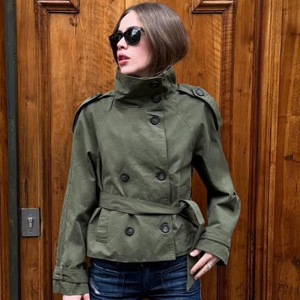 2026 HIgh Quality Autumn Winter <strong>Cargo</strong> Coat Plain Trench Outerwear Casual Oversized <strong>Women</strong> Buttons Blazer Double-breasted <strong>Jackets</strong> - Product Image 2