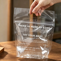 Sachet alimentaire transparent personnalisé à fermeture éclair pour boulangerie, avec poignée découpée