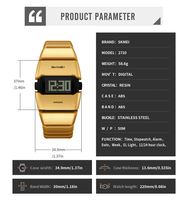 Montres multifonctionnelles SKMEI 2710, affichage numérique, Relojes Hombre, étanches 5ATM, vente en gros, montre de sport chrono