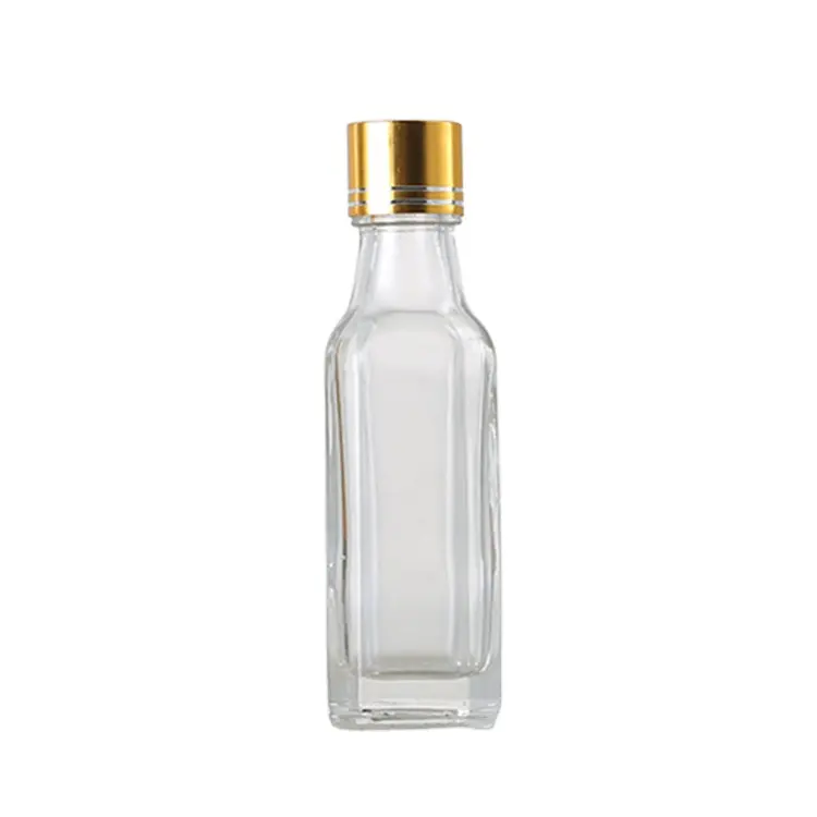 空の透明な30ml 50ml 100ml正方形のミニマラスカオリーブオイルボトルオリーブオイル用の小さなボトル