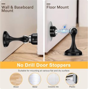 ที่กั้นประตูแม่เหล็กแบบไม่ต้องเจาะมีเทปแม่เหล็กสองด้านยาว3เมตรตัวหยุดประตูทำจากสเตนเลสสตีล - Product Image 4