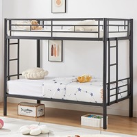 Lit superposé en métal pour chambre de fille, lit superposé en acier pour adulte, lits superposés en métal pour dortoir étudiant, lits superposés jumeaux en métal