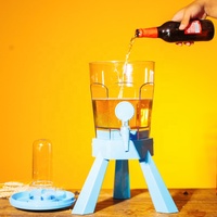 Tour à bière portable 3L avec LED lumineuse - Distributeur de boissons rechargeable à piles pour le camping, les fêtes et le bar à domicile