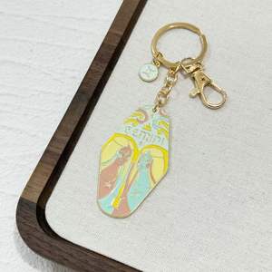 Produk Baru Laris Manis: Gantungan Kunci Enamel Logam Dua Belas Rasi Bintang, Motel Era 70an, Gaya Bohemian - Product Image 6