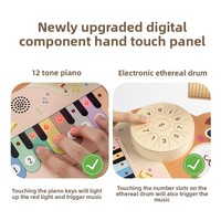 Jouet musical éducatif pour la petite enfance, piano électronique multifonctionnel en bois 5 en 1, 6 pièces, avec écran tactile