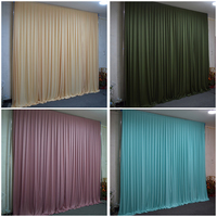 Rideaux de fond de scène en soie glacée Moka pour mariage, 3x3m, taille et couleur personnalisables pour événements, fêtes et décoration de scène - Grande Vente
