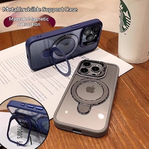 Coque de protection antichoc en PC rigide avec double support magnétique en métal et protection d'objectif pour iPhone 15 16 17 <span class=keywords><strong>Pro</strong></span> <span class=keywords><strong>Max</strong></span> - Product Image 2