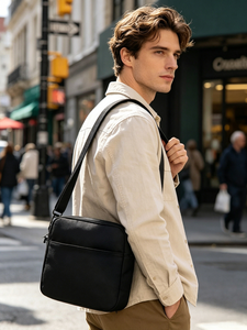 Sac à bandoulière Oxford pour hommes, sac léger à rayures avec plusieurs poches, pour le travail au bureau, les voyages courts, le sport, en stock - Product Image 1