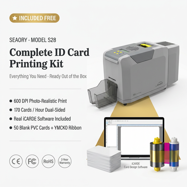 Best Sell Seaory S26 Desktop Single Sided Pvc Card Printer Plastic Printer Pvc ID Card Printer