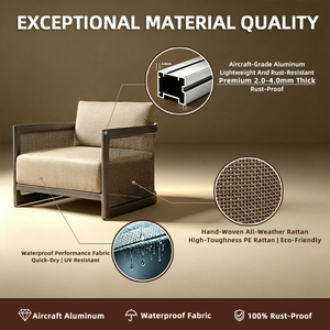 <span class=keywords><strong>Repose</strong></span>-pieds d'extérieur moderne <span class=keywords><strong>en</strong></span> aluminium et <span class=keywords><strong>rotin</strong></span> pour hôtels de charme, espaces publics et projets de communautés résidentielles fermées - Product Image 3