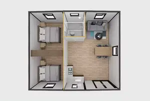 Expandable portable modular container house with 2/3/4 bedrooms