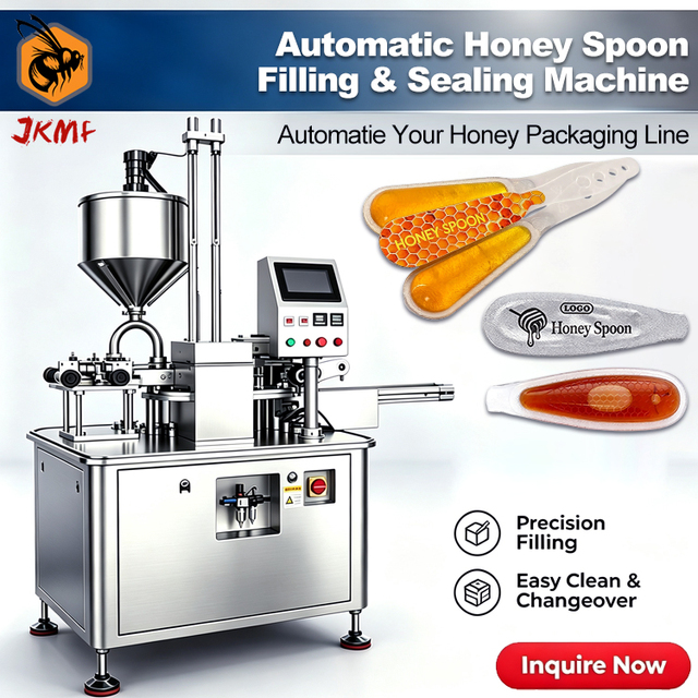 Hot Sales Automatic Honey Spoon Filling Sealing Packing Machine 7g 10g 20g Honey Spoon Filling and Sealing Machine