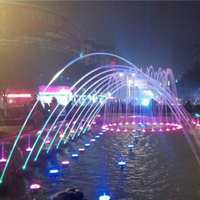 Fontaine interactive préférée des enfants avec éclairage RGB/laser, en acier inoxydable, programmation personnalisable, étanche IP68, pour parc public
