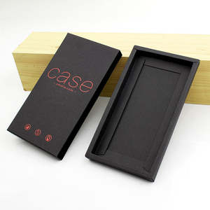 Caja de Cartón Ecológica para Teléfono Celular, Diseño Personalizado de Lujo, Cierre Magnético, Asa, Reciclable, Papel Negro - Product Image 3