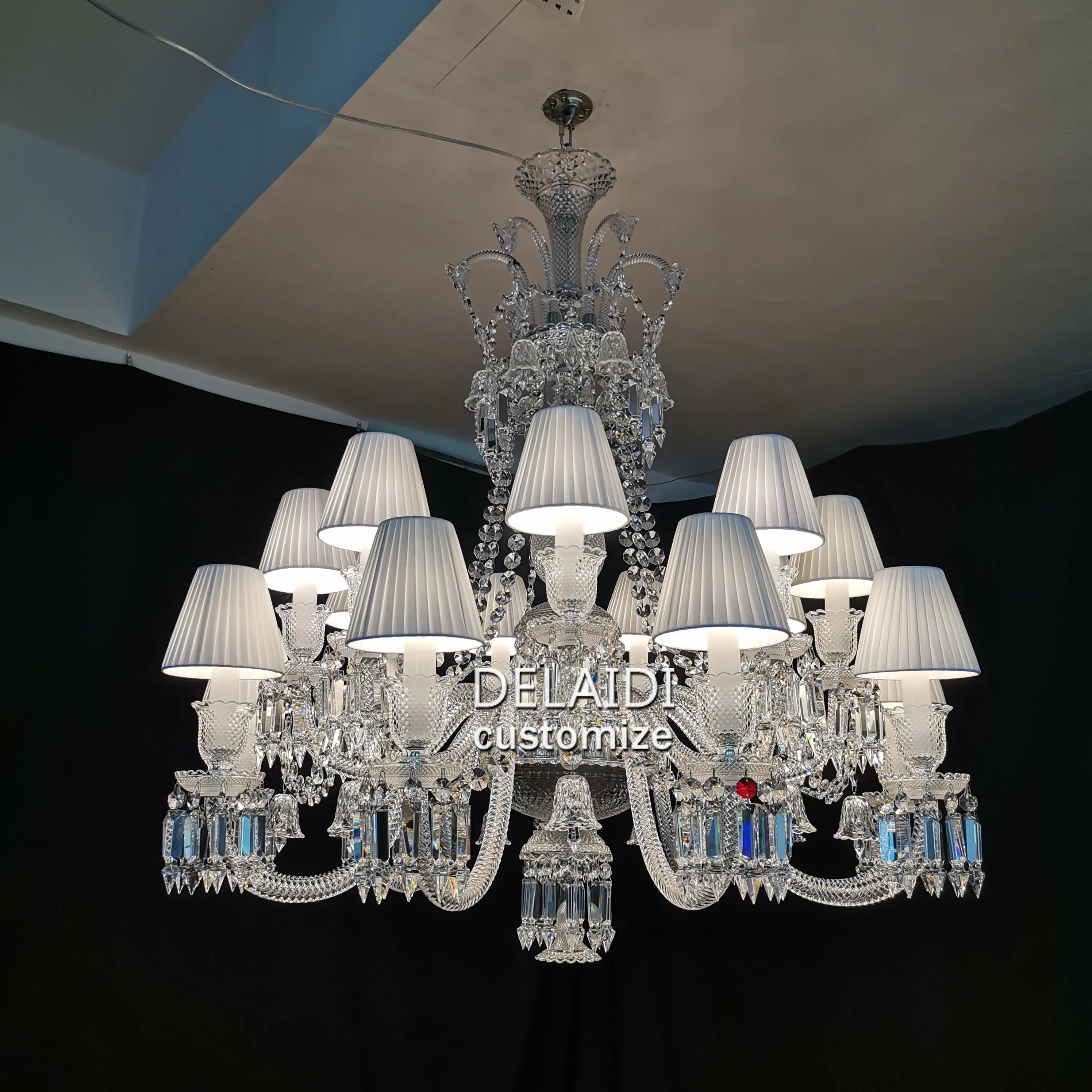 18 lights decoration crystal chandelier & pendant lights luxury cristal lustre luminaires living room lamps
