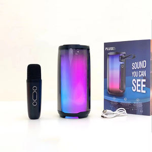 Enceintes sans fil Pulse 5 Bluetooth portables, cylindriques, avec lumières RVB, étanches, avec microphone - Product Image 4