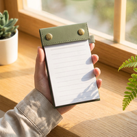 Bloc-notes adhésif portable A6, petit, épaissi, détachable, rechargeable, en cuir PU