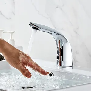BTO Offre Spéciale monotrou salle de bain lavabo robinet couleur personnalisé capteur d'eau robinet évier bassin robinet mitigeur