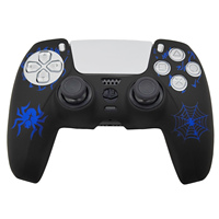 Housse de manette en silicone de qualité supérieure gravée au laser avec motif, anti-transpiration, antidérapante, poignée ergonomique pour coque de manette PS5