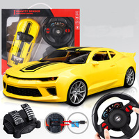 Coche de Control Remoto con Volante en Forma de Caja de Regalo Grande, Escala 1:16, Recargable, Cuatro Direcciones, Alta Velocidad, Sensor de Gravedad, Juguete Eléctrico