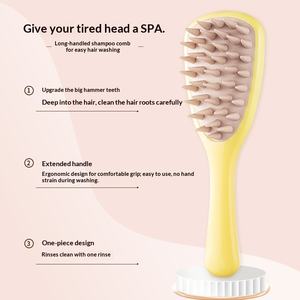 Nuevo Diseño de Cepillo de Pelo de Silicona con Mango Largo, Peine de Masaje <span class=keywords><strong>para</strong></span> <span class=keywords><strong>el</strong></span> Cuero Cabelludo, Cepillos Desenredantes <span class=keywords><strong>para</strong></span> <span class=keywords><strong>el</strong></span> Cabello con Logotipo Personalizado - Product Image 4