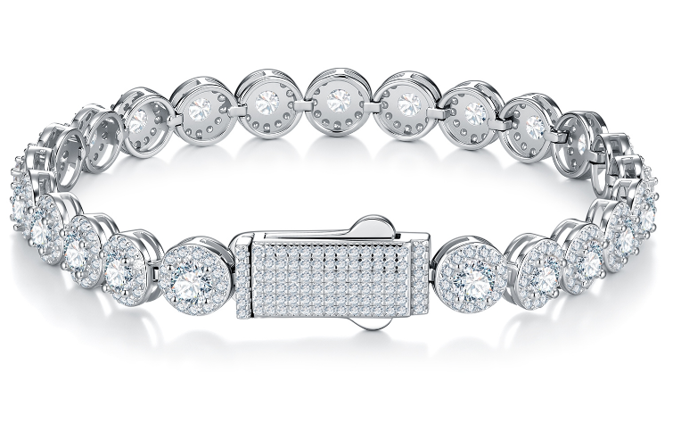 7mm GRA Moissanite bracelets-White Gold